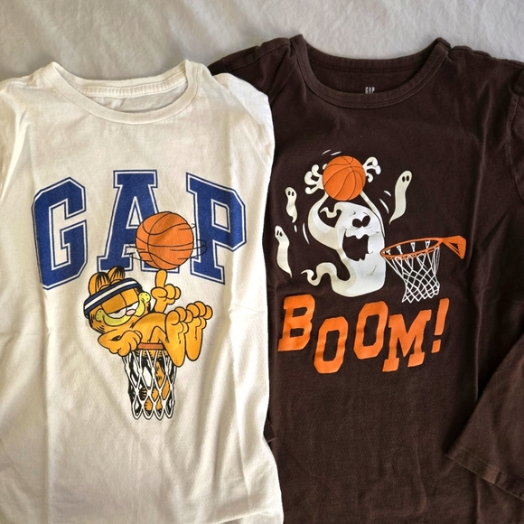 GAP Other - Gap 2 Boys Long Sleeve Basketball Graphic Tshirts - L garfield ghosts